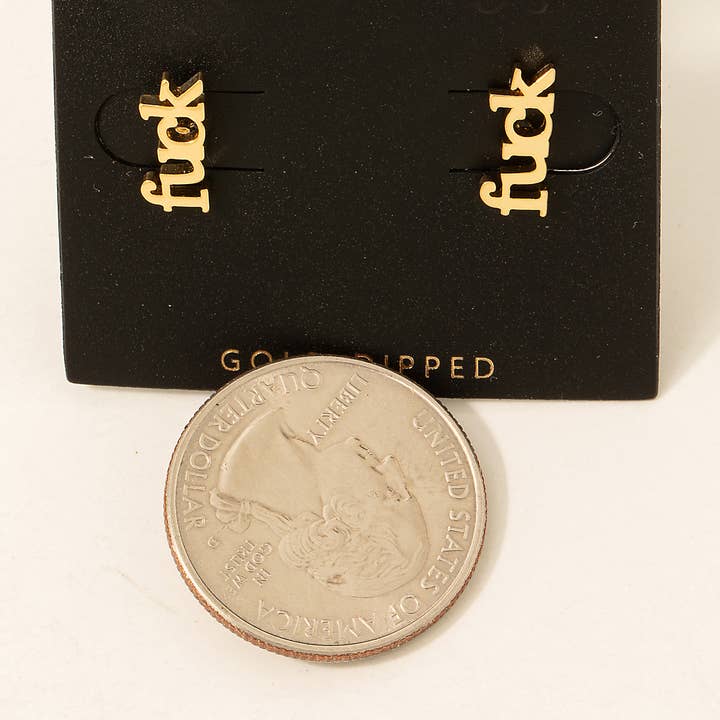 Fame Accessories - Wholesale Stud/Post Earrings - Mini Fuck Stud Earrings