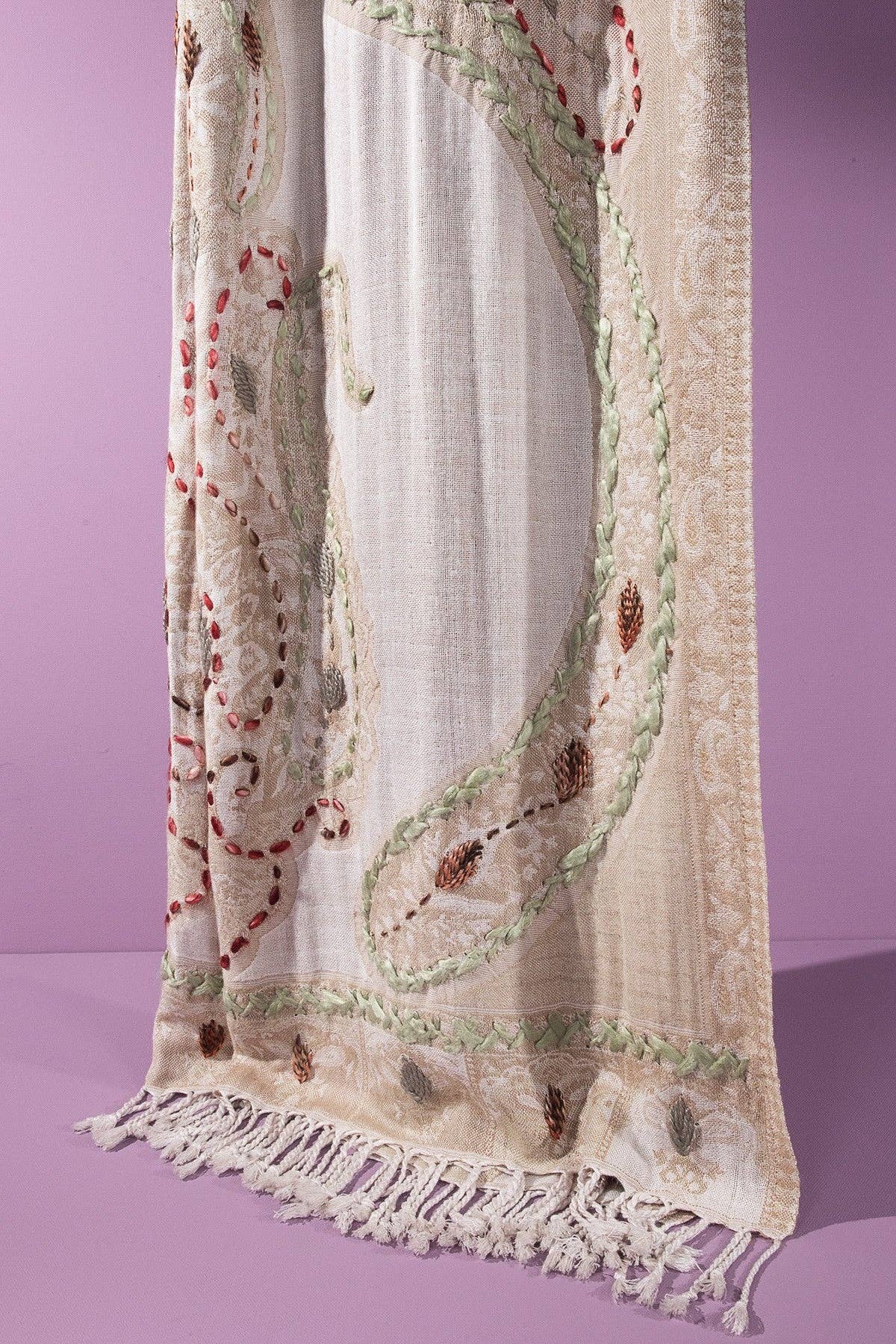 100% Viscose Ecru Scarf for wholesale on Faire4