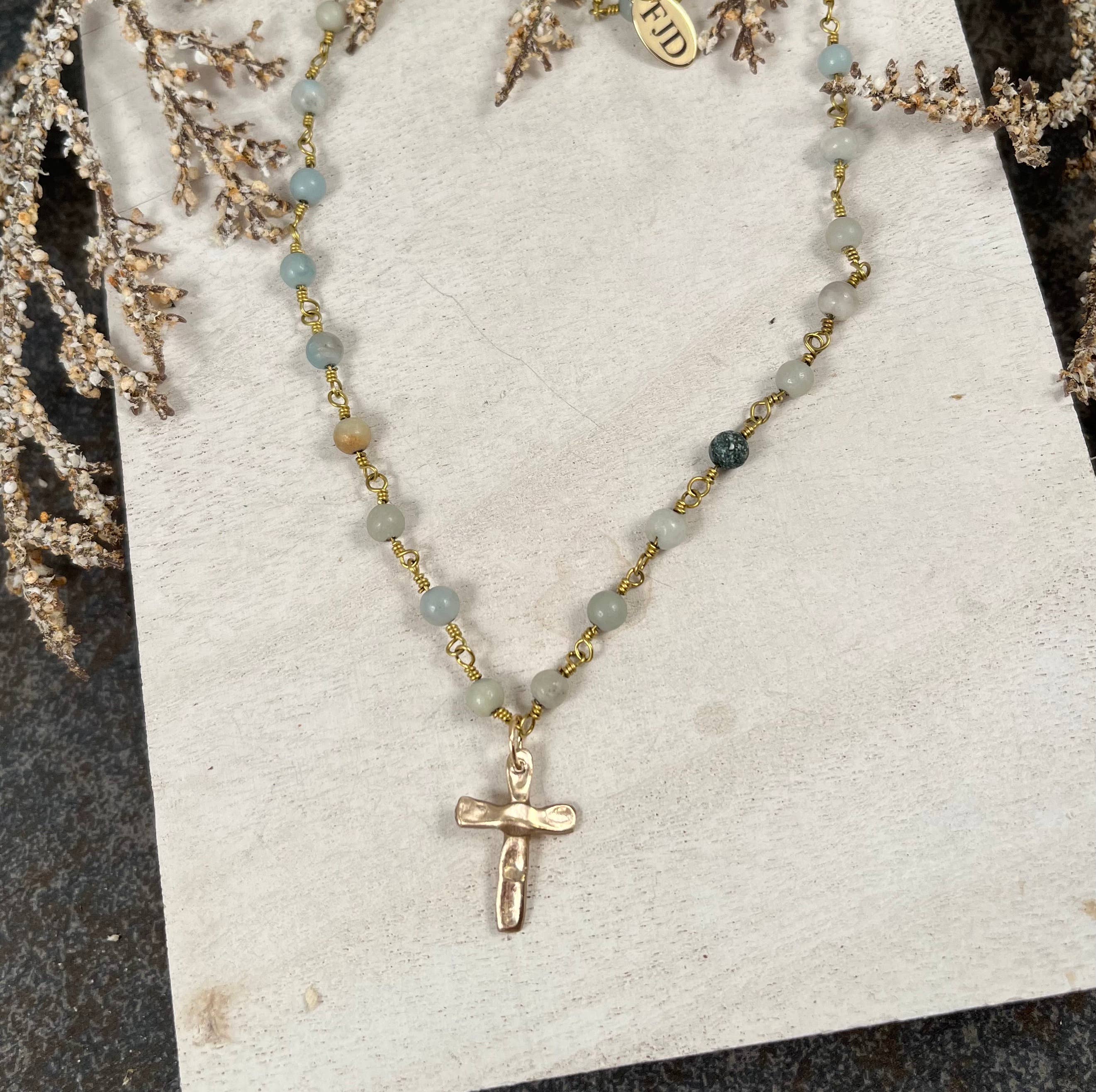 Felicity Jewelry Designs - Wholesale Pendant/Charm Necklace - Cross Necklace with Amazonite1