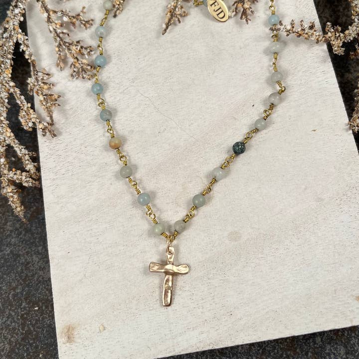 Felicity Jewelry Designs - Wholesale Pendant/Charm Necklace - Cross Necklace with Amazonite1