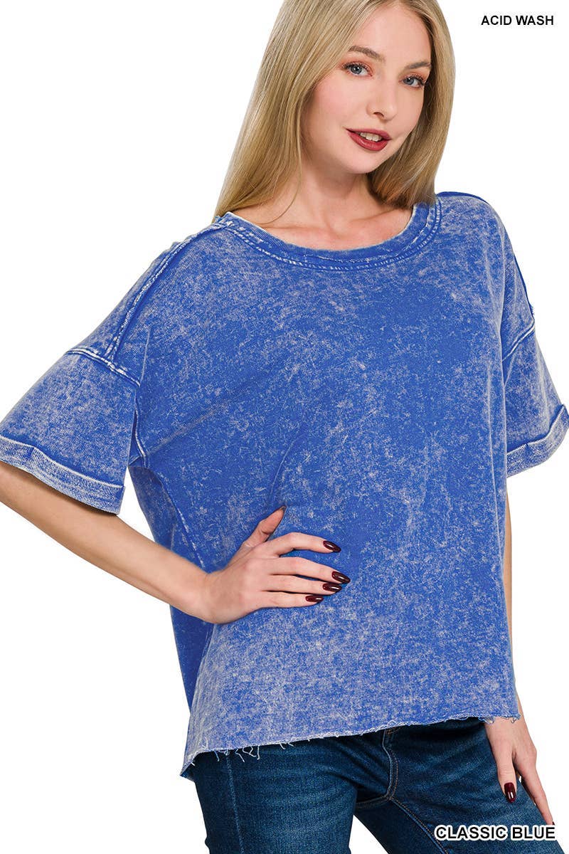 Vanilla Monkey - Wholesale Knit Top - Women's - French Terry Acid Washed Tee Shirts13