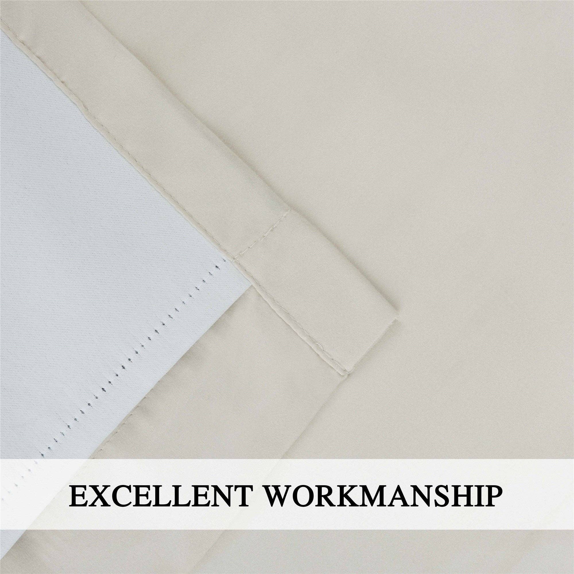 HIG - Wholesale Curtain - Farmhouse Ruffle Window Curtains with Blackout Liner Handmade Bow Ties Drapes 2 Panels Set, 54"W x 84"L15