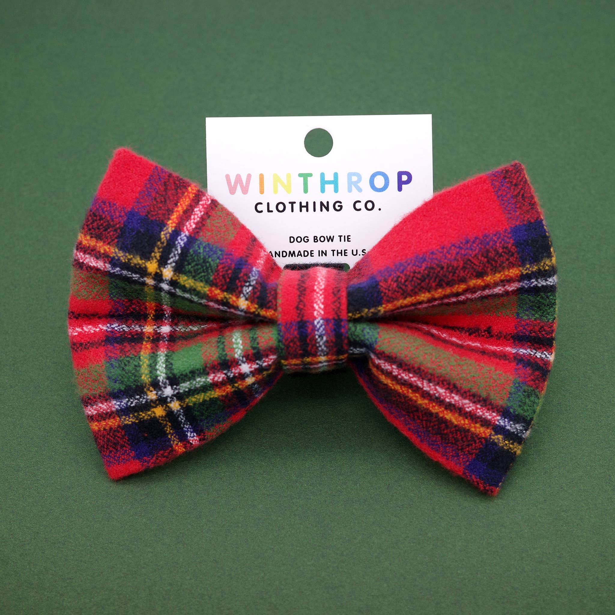 Winthrop Clothing Co. – Großhandel Fliege für Haustiere – Hund – Rote Hundefliege aus Flanell mit Schottenmuster3