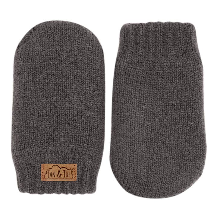 Jan & Jul - Wholesale Mittens - Kids - Dark Grey | Knit Mittens0