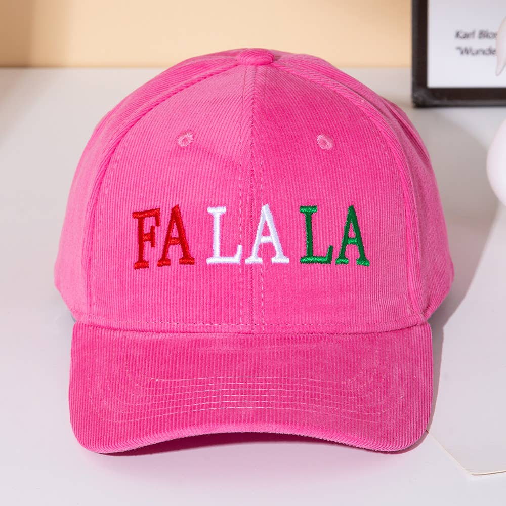 Sensibling Corp. - Wholesale Baseball Cap - Women's - FA LA LA Message Embroidered Five Panel Canvas Snapback Baseball Cap2