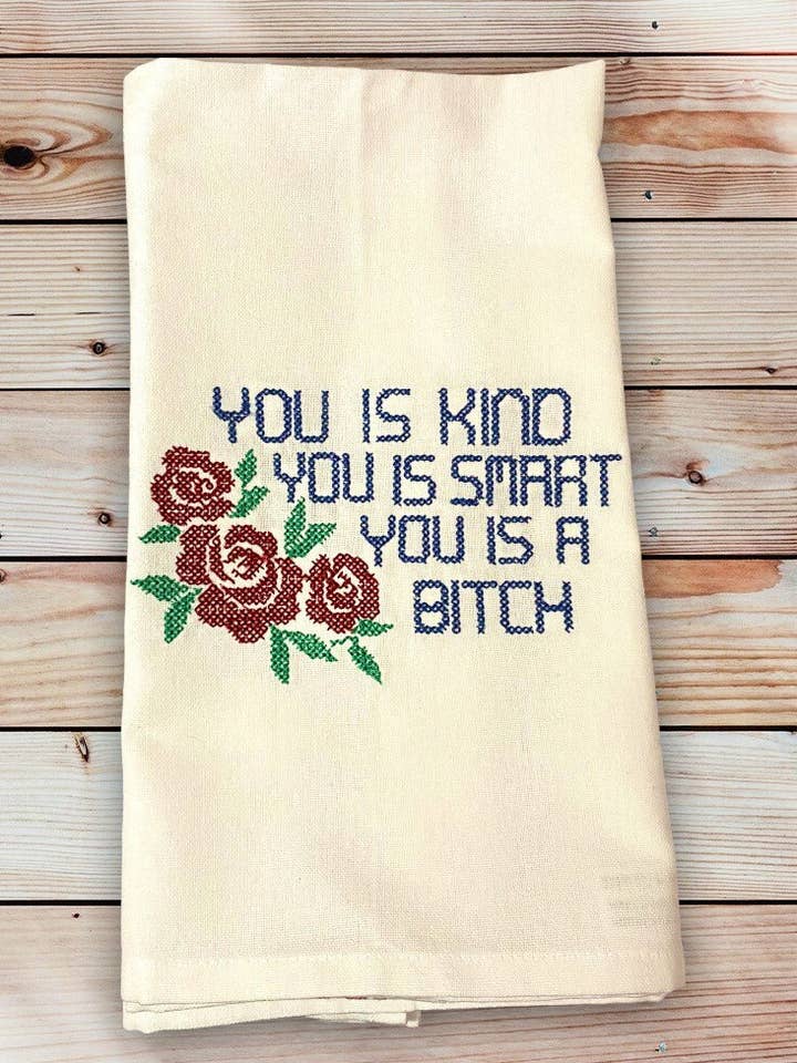 You Is Kind, Red Decorative Kitchen Tea Towel, Funny New Home Gift, Decorative Kitchen Towel, Red Decor For Kitchen, Best Friends Birthday for wholesale by Linkster Love