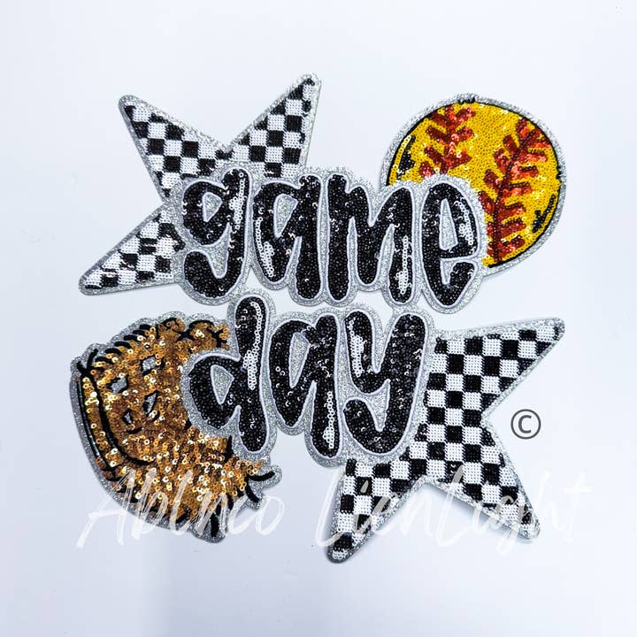 ABLNco - Wholesale Patch - Softball Game Day Sequins Big Patch Iron On