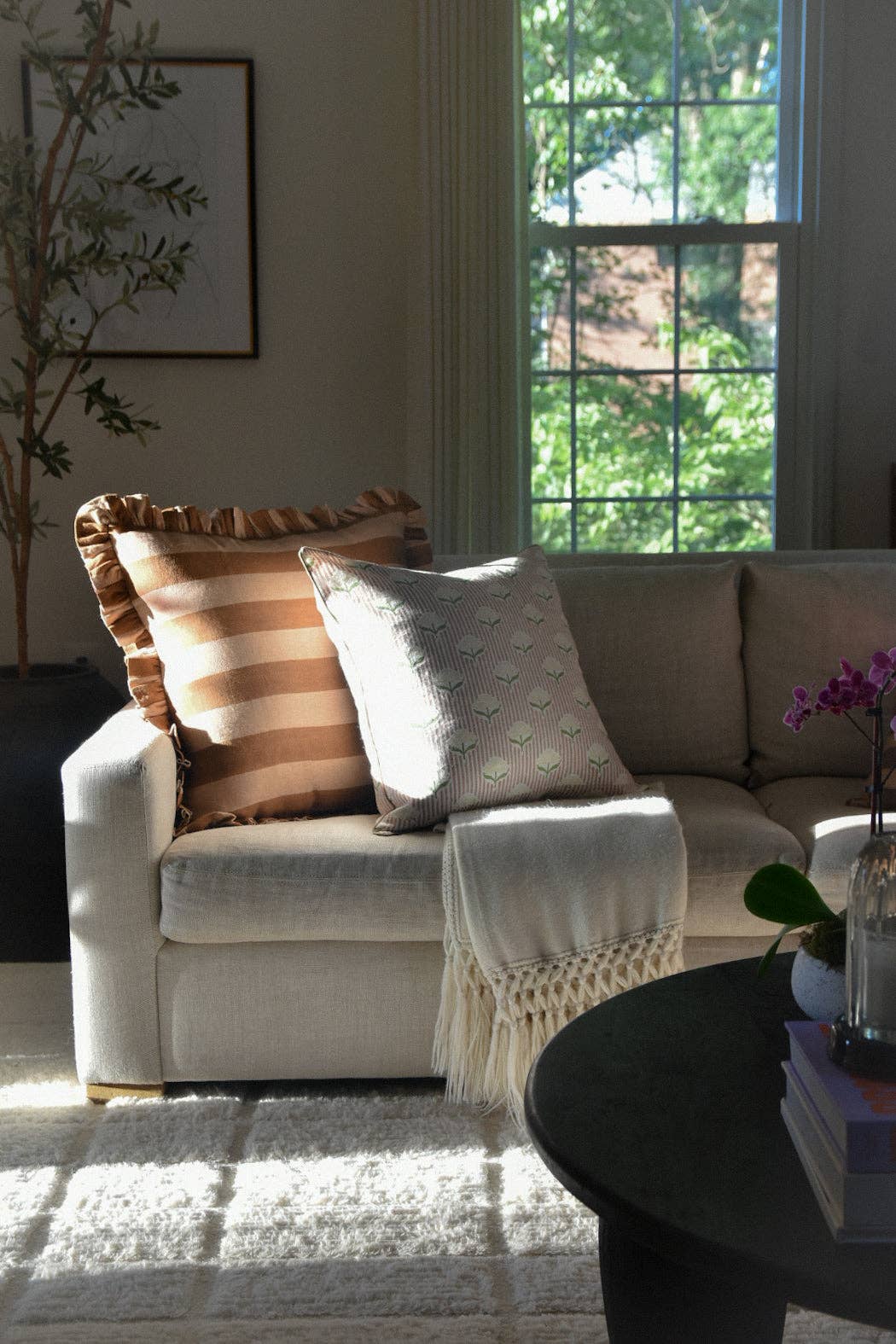 Katel Home - Wholesale Throw/Decorative Pillow - Amber Block Print Pillow2