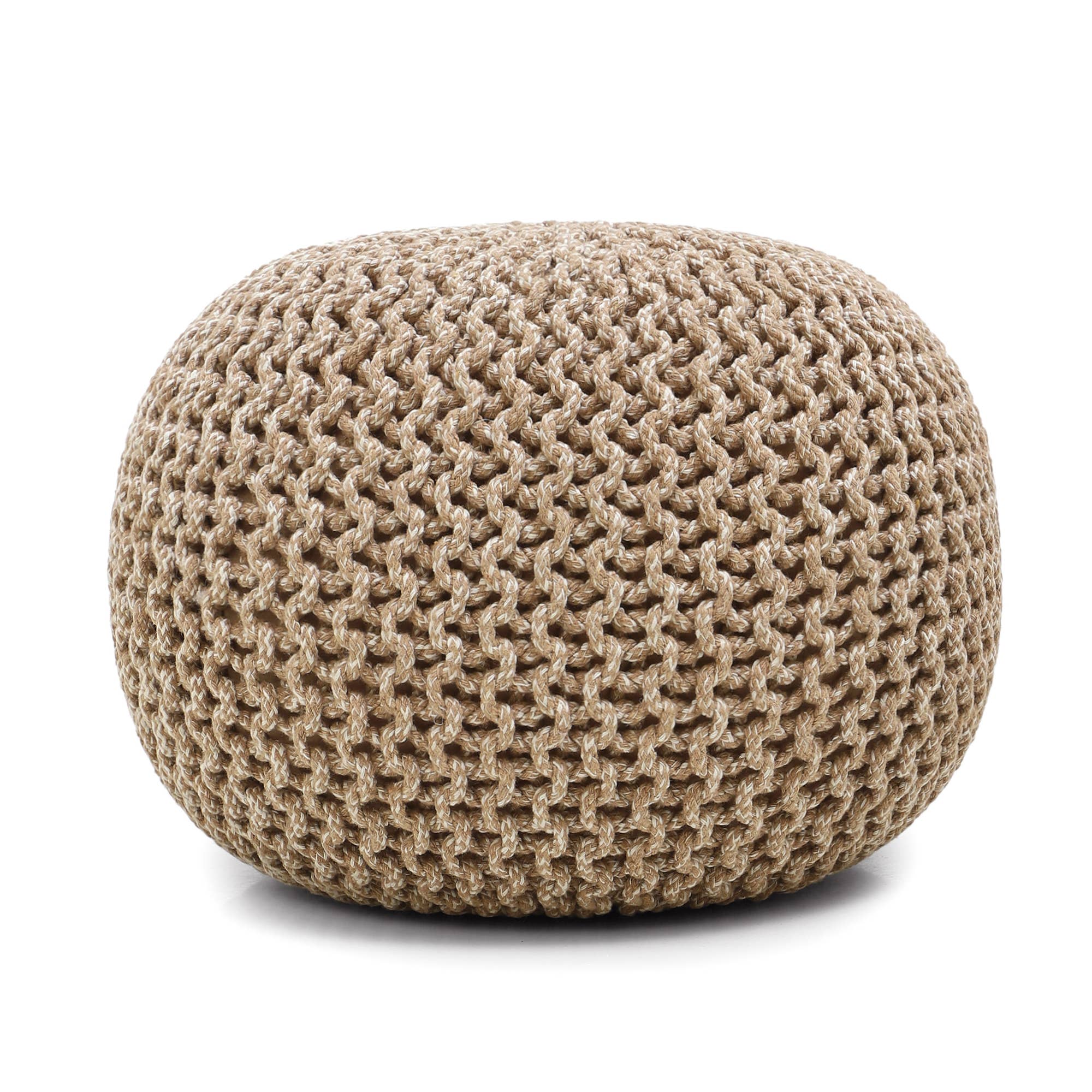 · REDEARTH · Round Pouf (19.5"x19.5"x14") - Beige Ivory for wholesale on Faire4