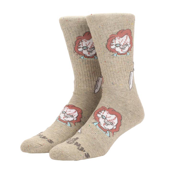 Chucky Good Guys Mixed Character Mens Athletic Crew Socks for wholesale by Bioworld Merchandising