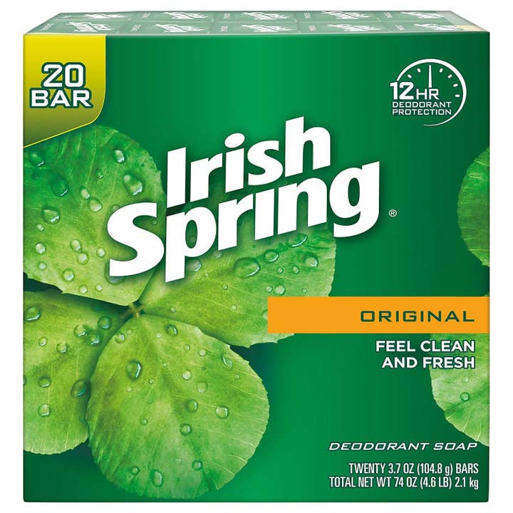 SB Distribution Ltd® - Wholesale Bar Soap - IRISH SPRING BAR SOAP 4 OZ 20 PK ORIGINAL W/ FLAXSEED OIL