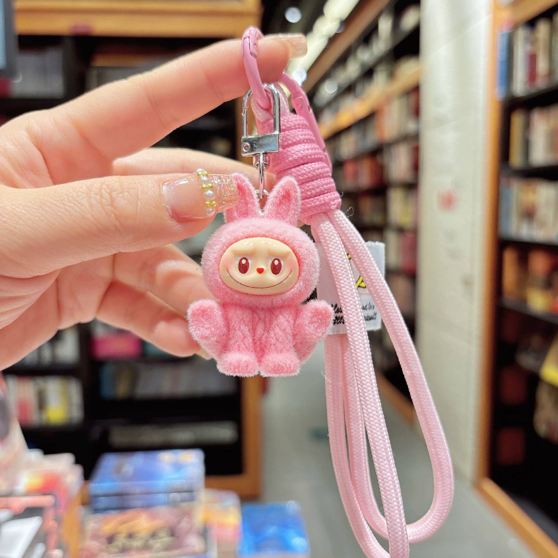 Little Trendy - Wholesale Keychain - Kids - Cute monster flocking keychain pendant gift-random emotion0