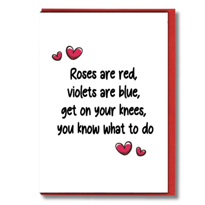 Cheeky Chops Cards & Wanky Candles - Wholesale Valentine's Day Card - Funny Rude Valentine Card Anniversary - your knees - V309