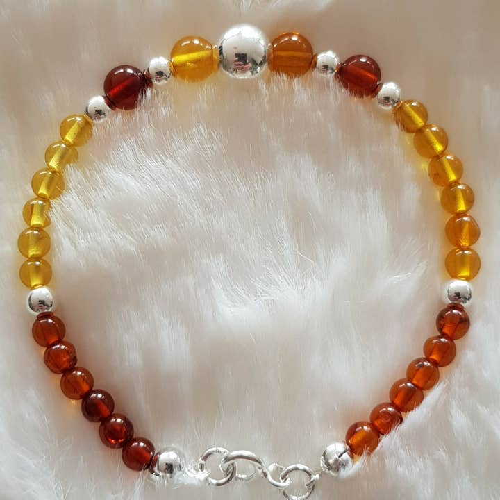 Bracciale in argento 925 e ambra per la vendita all'ingrosso da parte di les secrets de Louisette