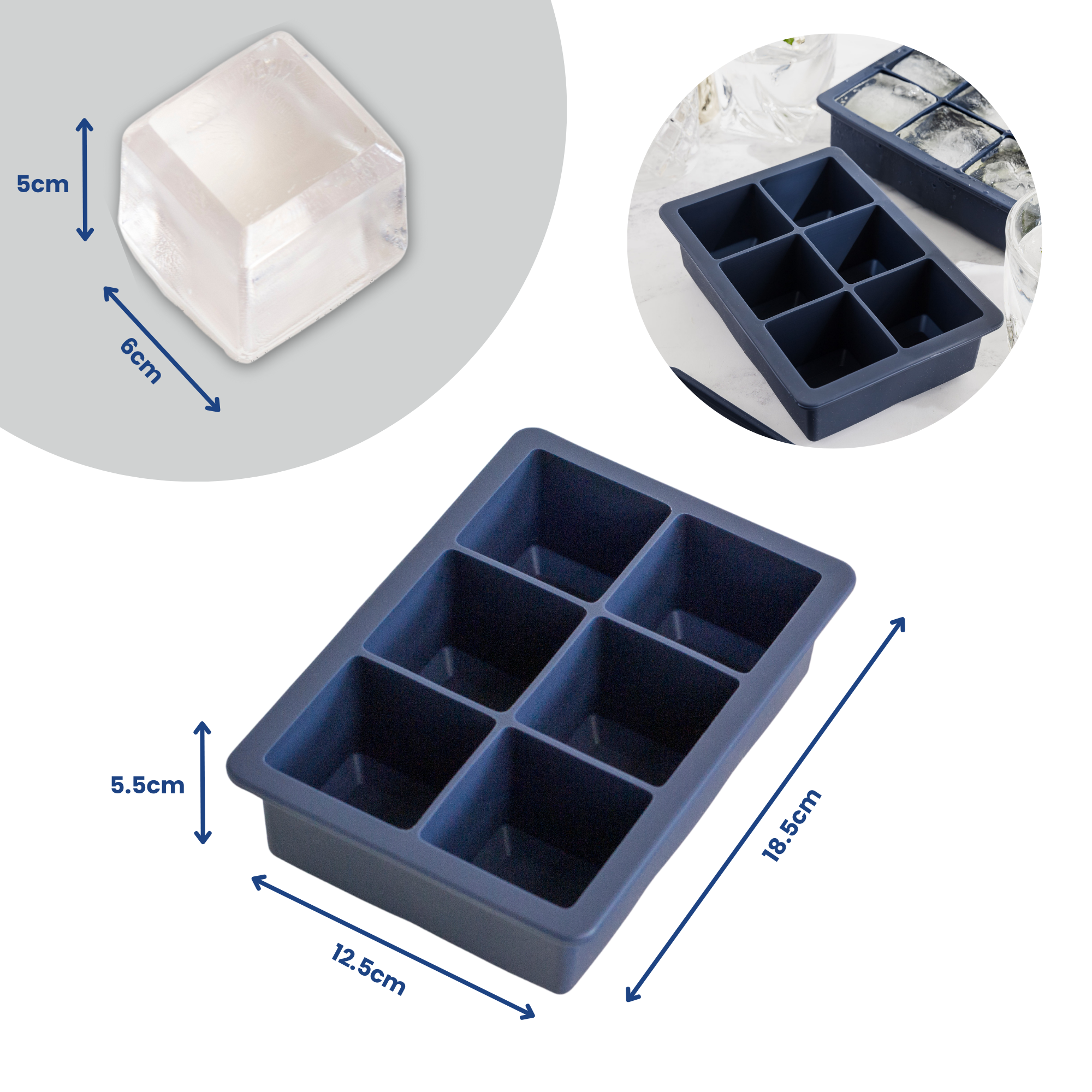 UBERSTAR - Vente Bacs/moules à glaçons - Moule à glaçons géants en silicone avec couvercle8