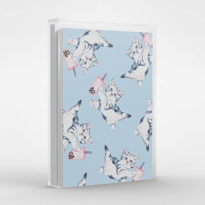 Boba - Biglietto di auguri con gatto, confezione da 6 pezzi, colore: Blu per la vendita all'ingrosso da parte di kathyphantastic