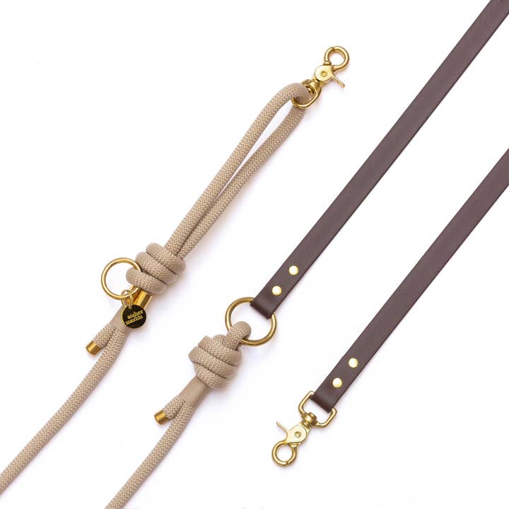 Deixa mãos livres em corda x Biothane Latte por atacado de Atelier Markiz