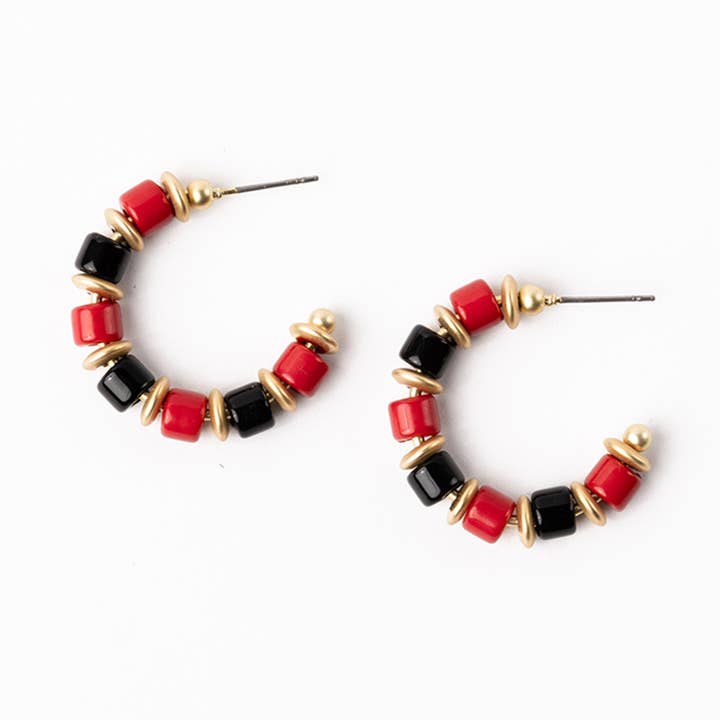Earrings Cara Red & Black S for wholesale by Michelle McDowell