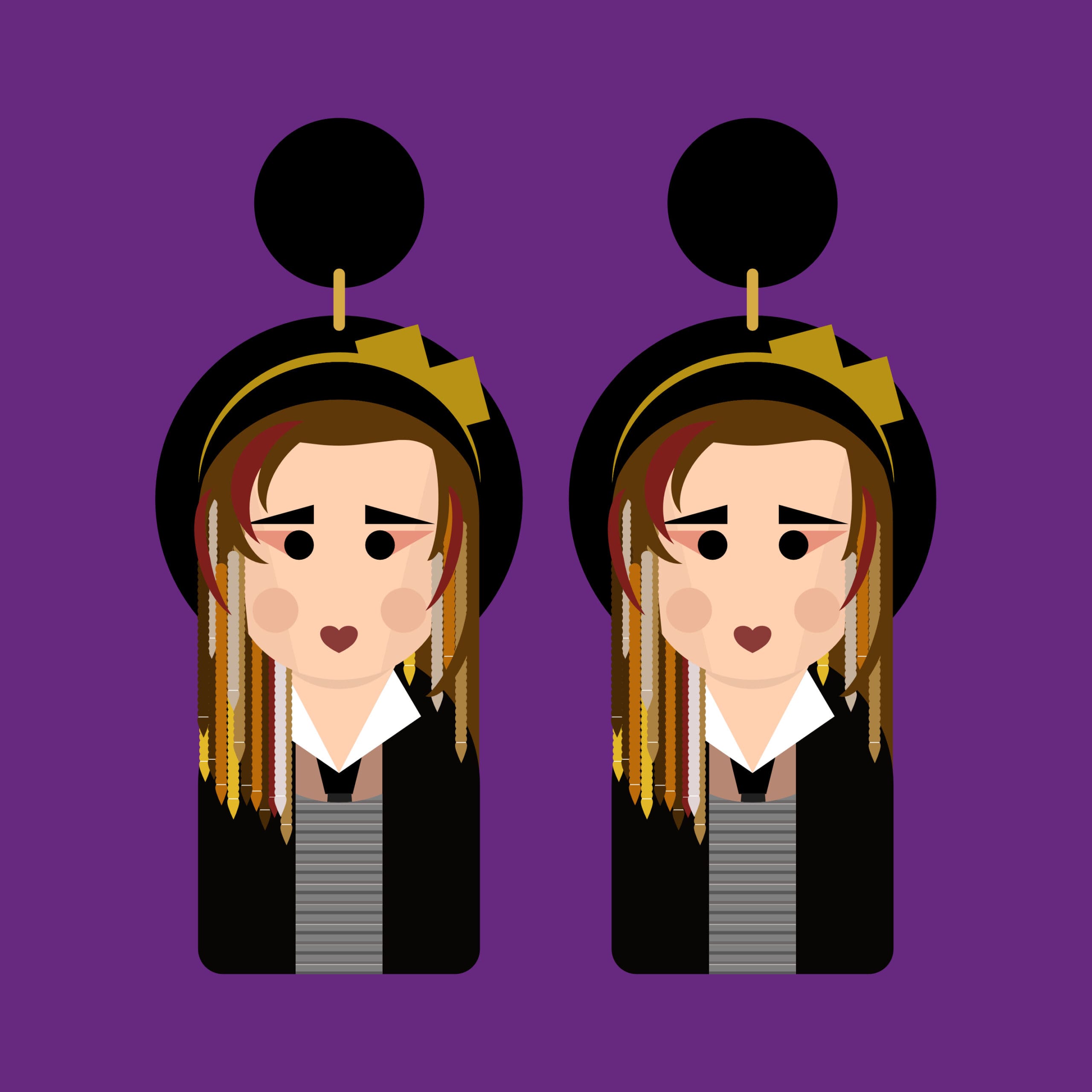 Hey There Munchquin – wholesale Dangle earrings – Wooden Icon inspired dangle earrings - Bowie Ziggy Stardust8