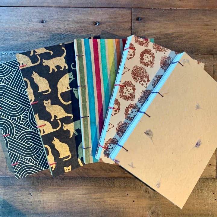 Handmade Journals | Screen Printed Designs (Multiple) for wholesale by The Casual Bookbinder