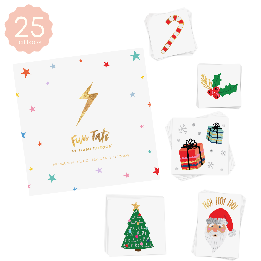 Flash Tattoos – wholesale Temporary tattoo – Child – Merry & Bright Variety Set - kids Christmas Temporary Tattoo3