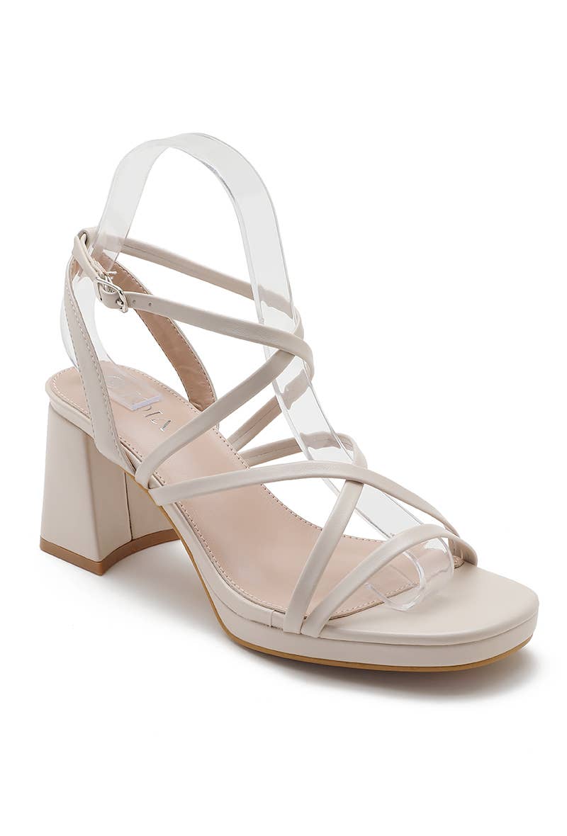 Joia Paris - Wholesale Platform Heels - Women's - Wedge Heel Sandal with Crossed Strap H8-83610
