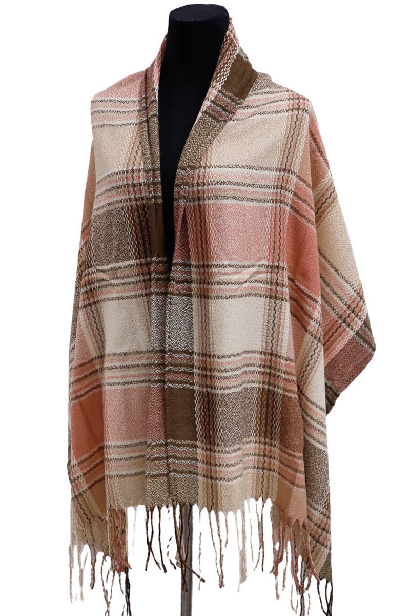 Cap Zone – wholesale Scarf – Women's – Madras Plaid Variegated Blanket Wrap Shawl Oblong Scarf9