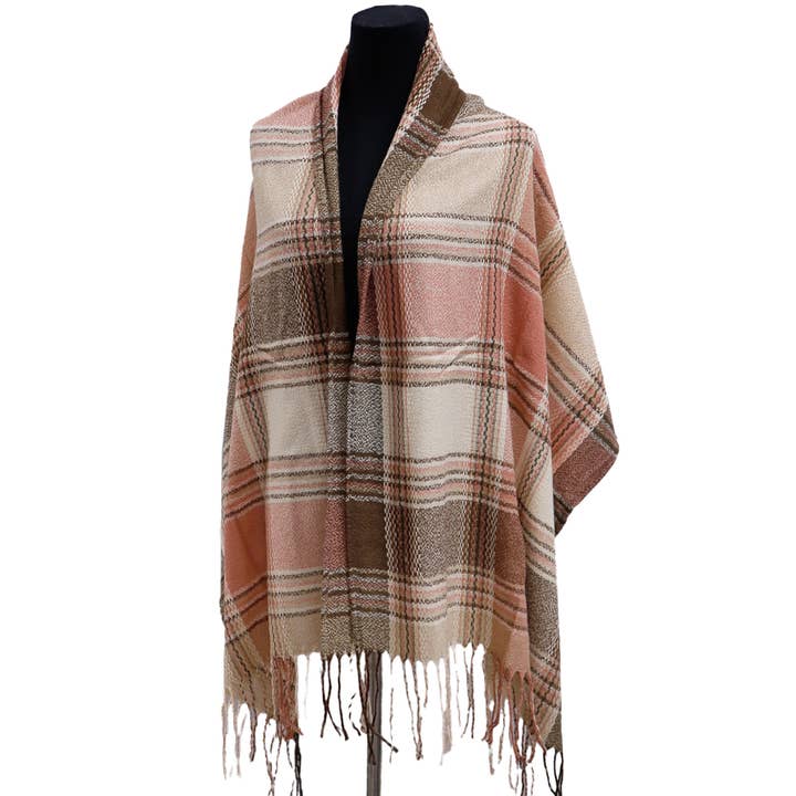 Cap Zone – wholesale Scarf – Women's – Madras Plaid Variegated Blanket Wrap Shawl Oblong Scarf9