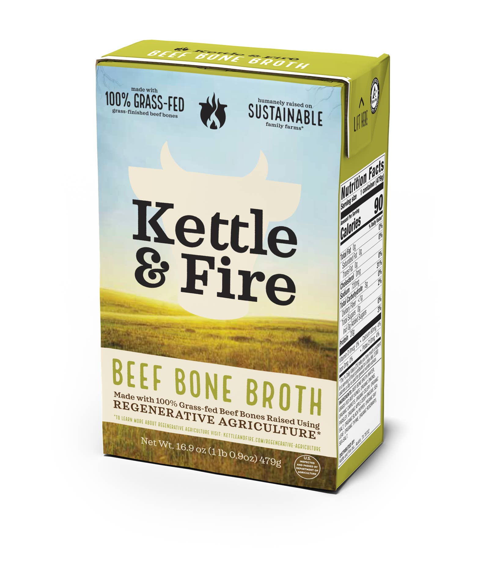 Kettle & Fire - Wholesale Broth - Regenerative Beef Bone Broth 16.9oz