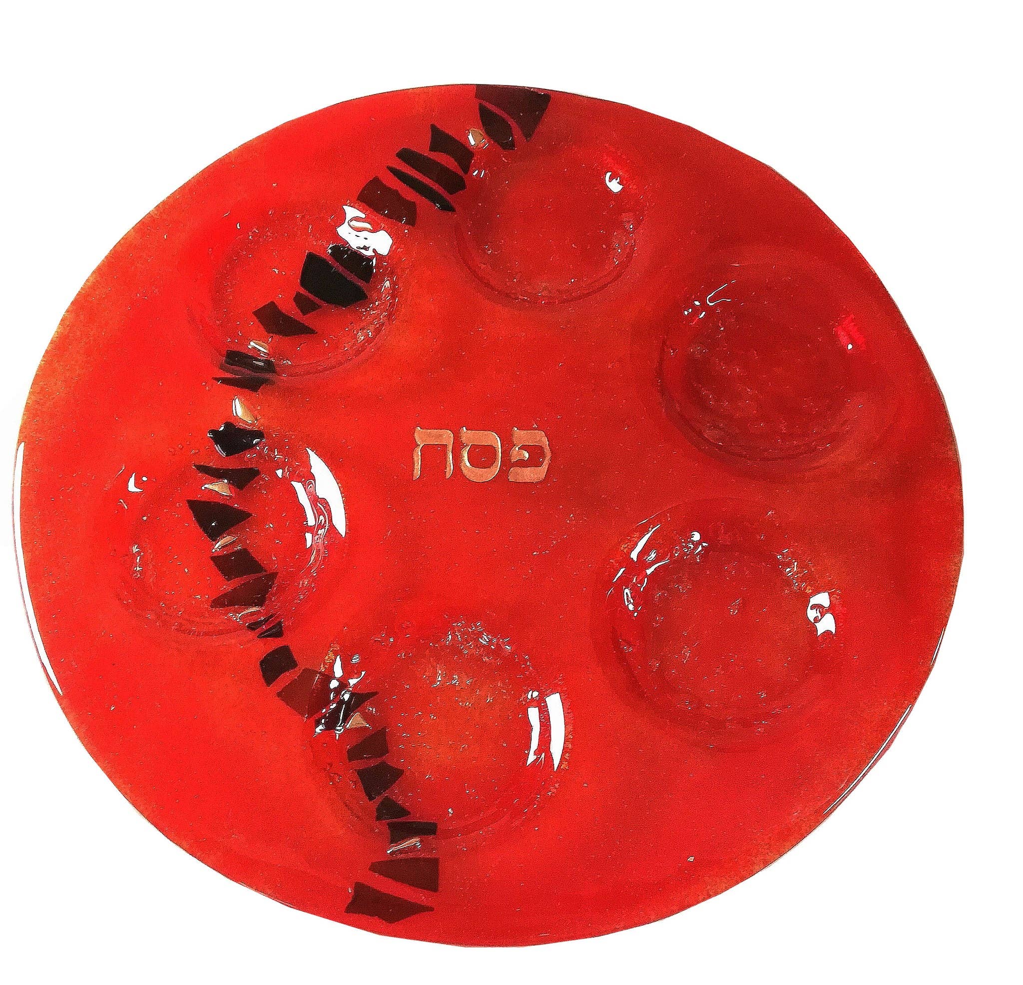 Calypso Chile - Wholesale Decorative Plate/Dish/Bowl - Seder Plate - Handmade Fused Glass - Judaica 3