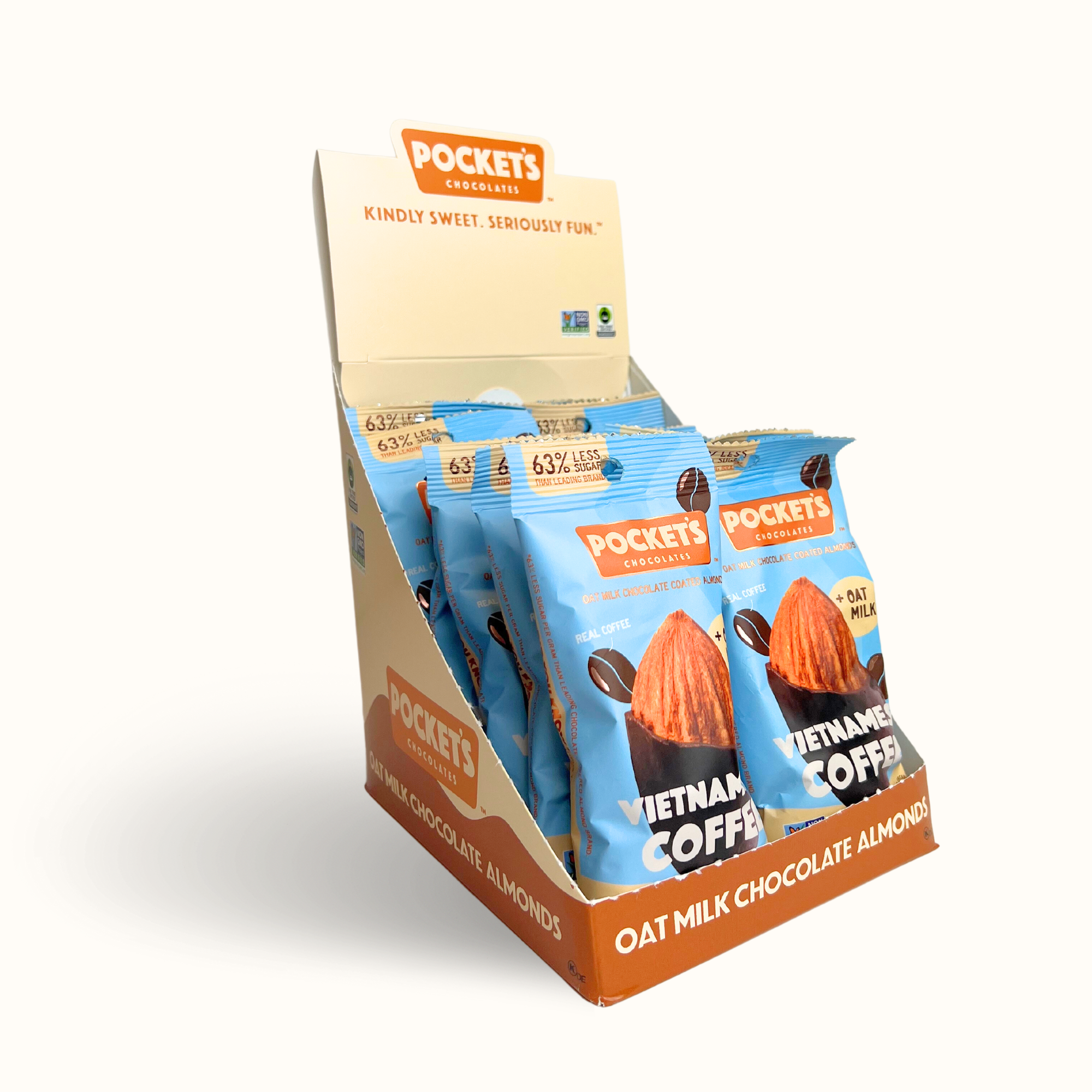 Pocket's Chocolates (Formerly Pocket Latte) - Wholesale Chocolate Covered Sweets - Vietnamese Coffee Chocolate Almonds, 1.05oz Snack Size Packs5