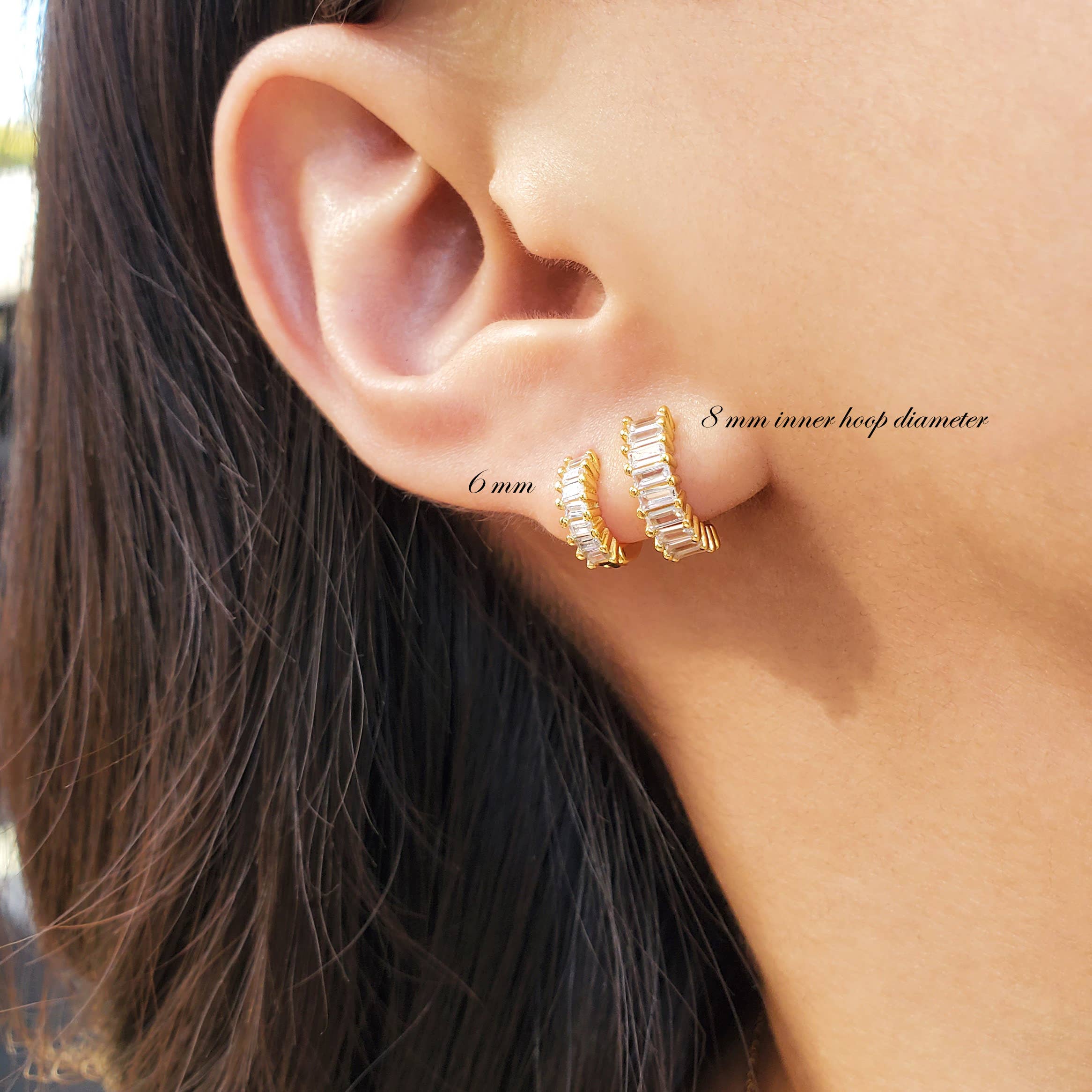 HolyBang Jewels - Vente Petits anneaux - Boucles d'oreilles huggy baguette - diamètres intérieurs 6 mm, 8 mm, 10 mm1