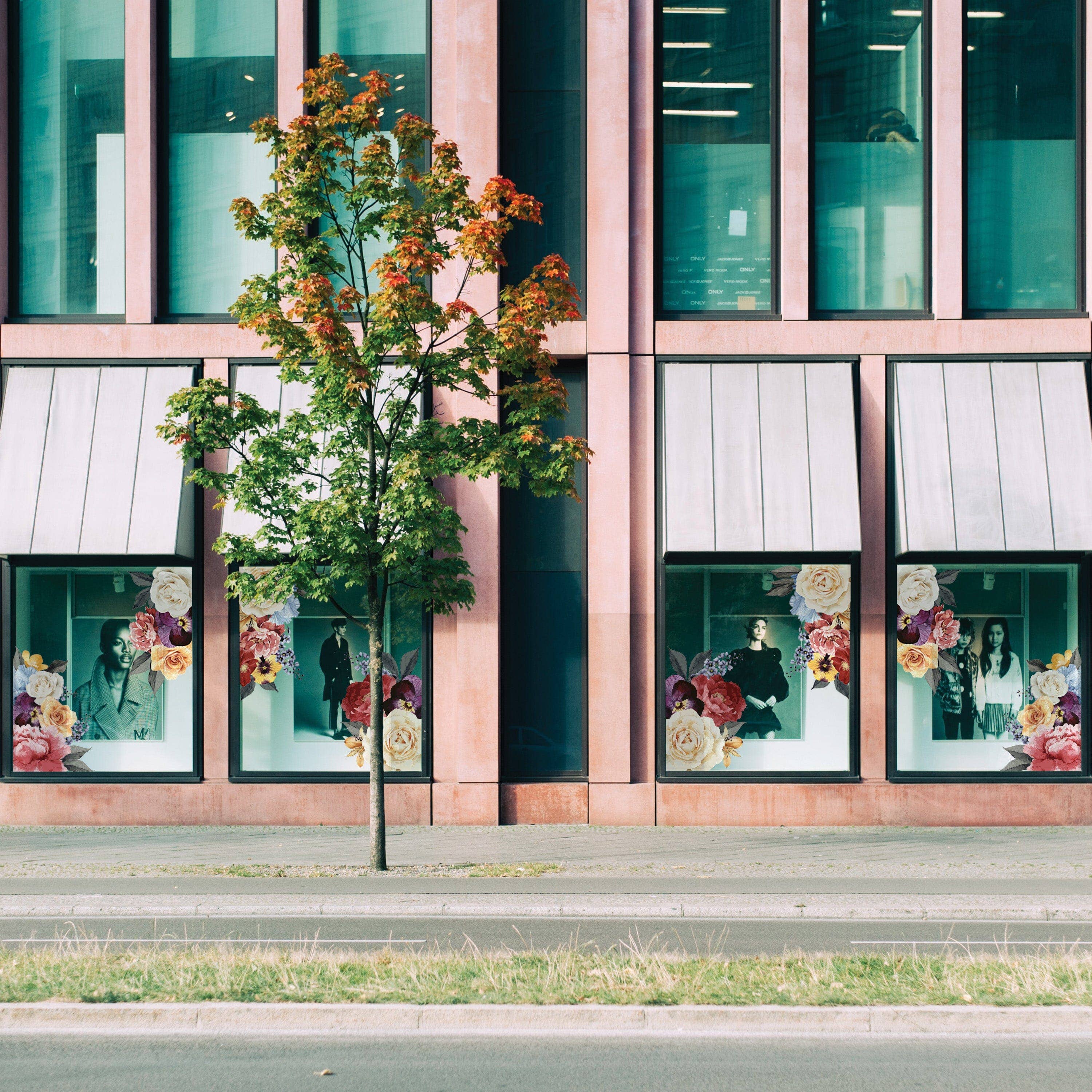 Arc-en-ciel Autocollants vintage fleuris pour fenêtres en vente sur Faire4