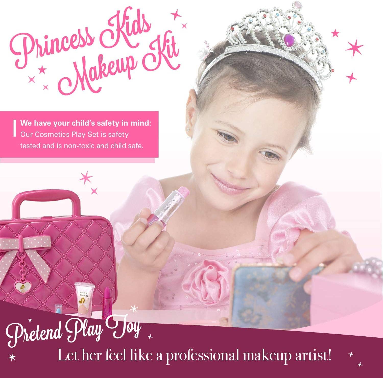 Toysical - Wholesale Make-up - Kinderen - Make-upset voor kinderen met verwijderaar - 30 stuks wasbare cosmeticaset2