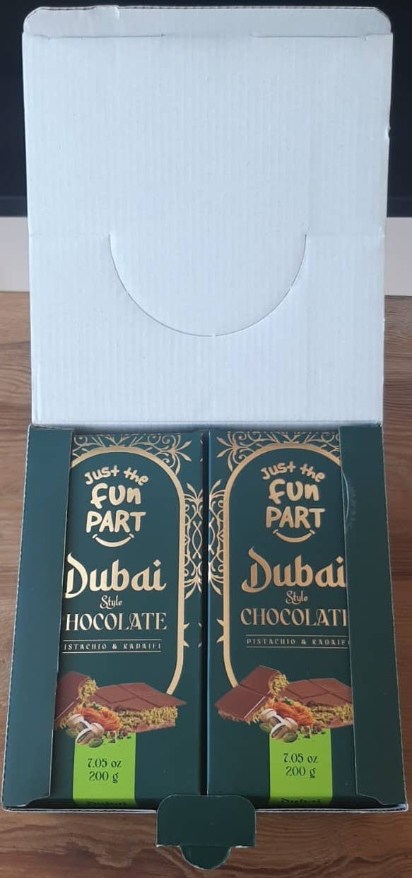 Just the Fun Part - Wholesale Chocolate Bar - Just The Fun Part - Dubai Chocolate Bars - 7.05oz2