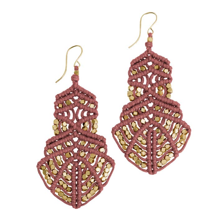 Large Diana Drop Earrings | Cranberry Red for wholesale by Corda