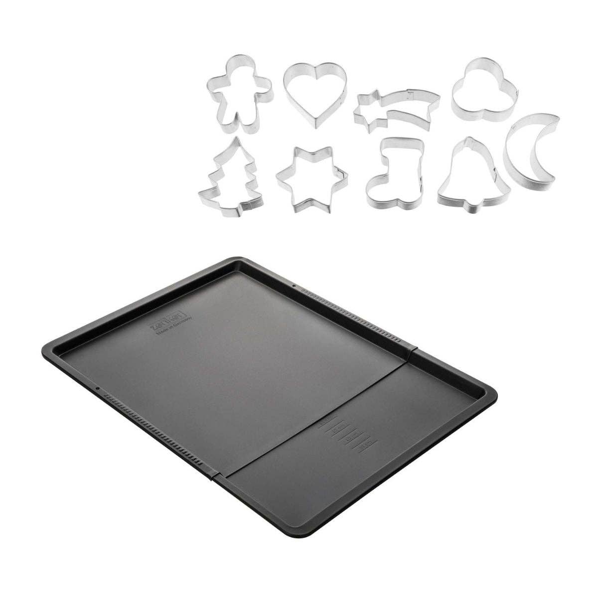 Zenker - Wholesale Baking Sheet/Mat - Set with extendable baking sheet and 9 cookie cutters on Zenker hanger0