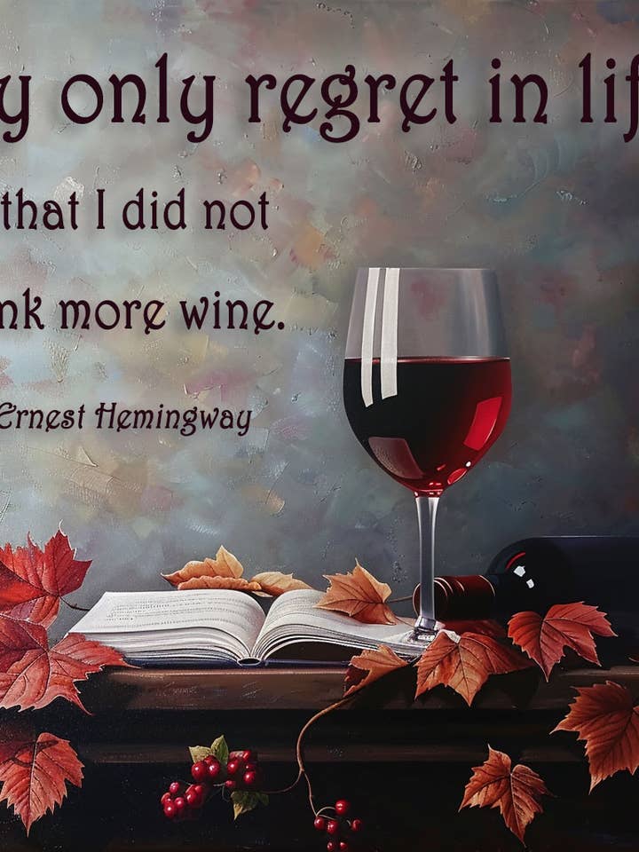 My Only Regret in Life is That I Did Not Drink More Wine Kunstdruck, 20,3 x 20,3 cm für den Großhandel von Mowbi