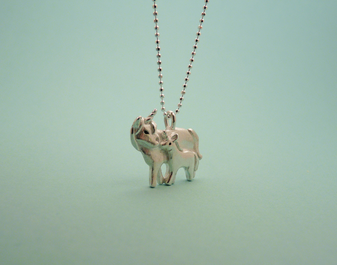 Blue Dot Jewelry - Wholesale Pendant/Charm Necklace - Silver Unicorn and Baby Necklace1