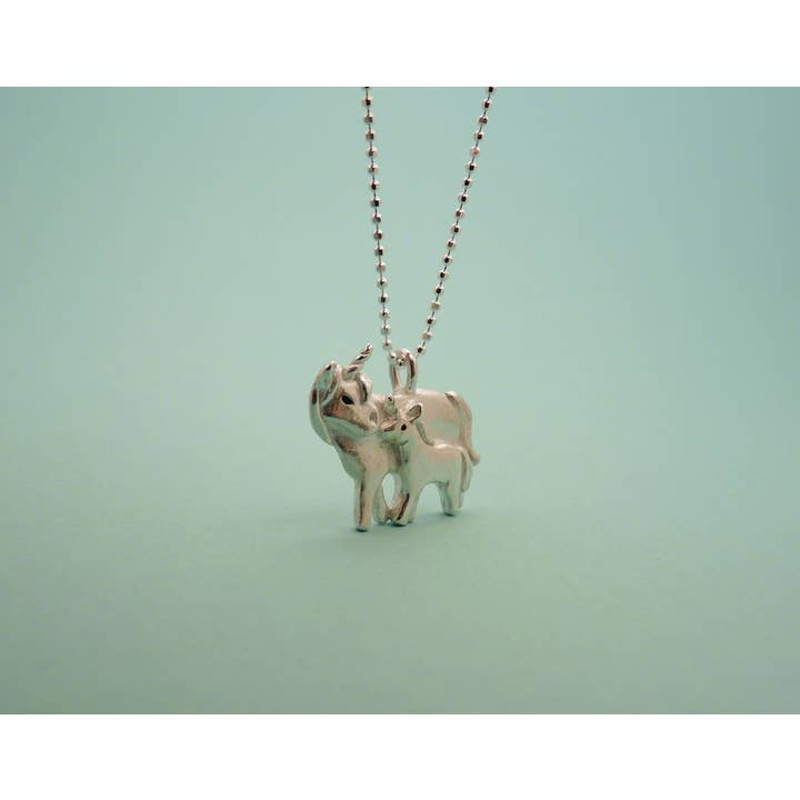 Blue Dot Jewelry - Wholesale Pendant/Charm Necklace - Silver Unicorn and Baby Necklace1