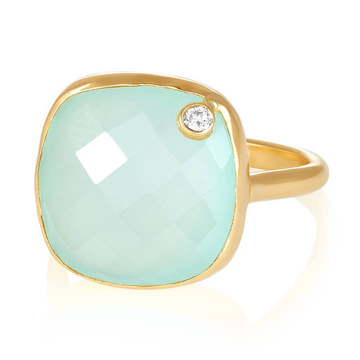 Anel Ally com diamante em ouro 14k por atacado de Mabel Chong