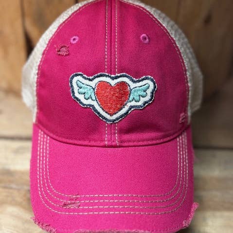 Angel Heart Trucker Hat for wholesale by The Goat Stock