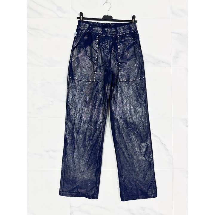 ZAFA PARIS - Vente Pantalon – femme - 60F04P51-Pantalon droite avec taille élastique, pailleté