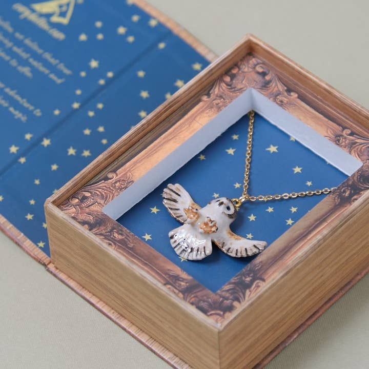 Camp Hollow Porcelain Animal Treasures - Wholesale Pendant/Charm Necklace - Barn Owl Necklace