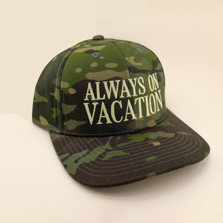 Always On Vacation Trucker Hat for wholesale by Freshwater Curated Goods