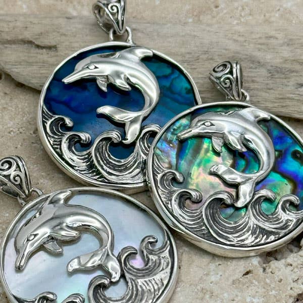 Goddess Design Studio - Wholesale Individual Charm/Pendant - Sterling Silver & Dolphin Pendant Large