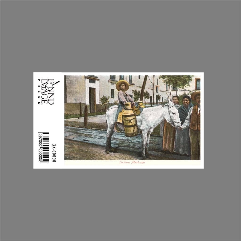 Found Image Press - Wholesale Sticker - Sticker MX-80 Milk Seller on Burro, Mexico1
