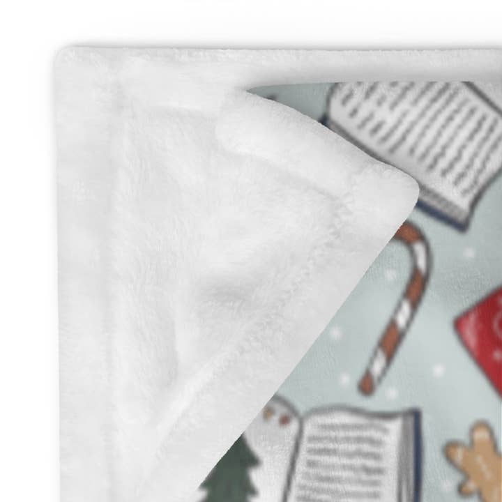 CrescentCatCo - Wholesale Throw Blanket - Cozy Winter Bookish Throw Blanket1