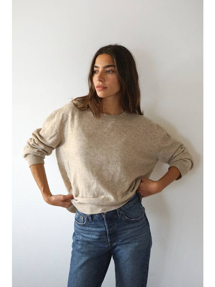 Beachwood - Wholesale Knit Sweater - Women's - The Cashmere Cove Crew Neck // Moon