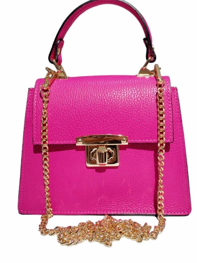 Umhängetasche aus italienischem Leder mit goldfarbener Kette JIJOU CAPRI für den Großhandel von JIJOU CAPRI